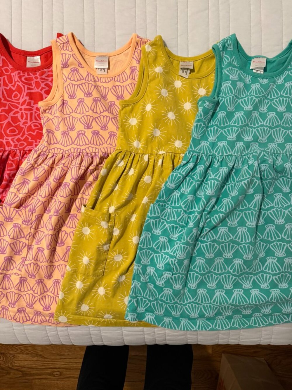 Bundle of 4 Hanna Andersson Girl's Sleeveless Playground Dresses - SZ 8